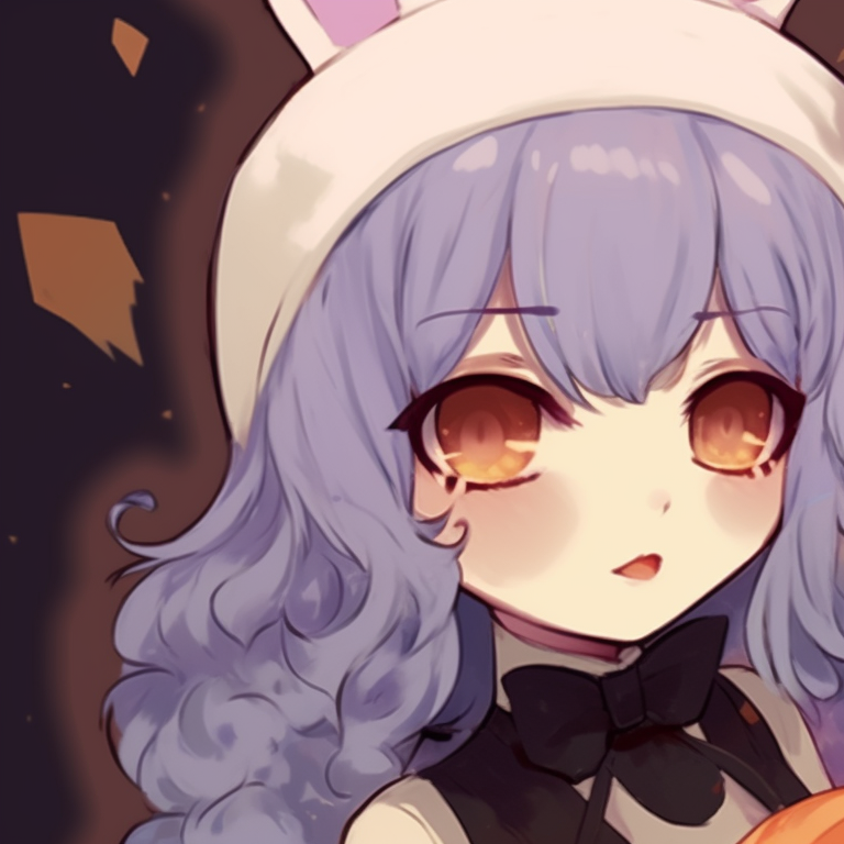 A group of anime characters in matching ghost costumes, soft and playful coloring. halloween inspired cute pfp matching theme pfp for discord.