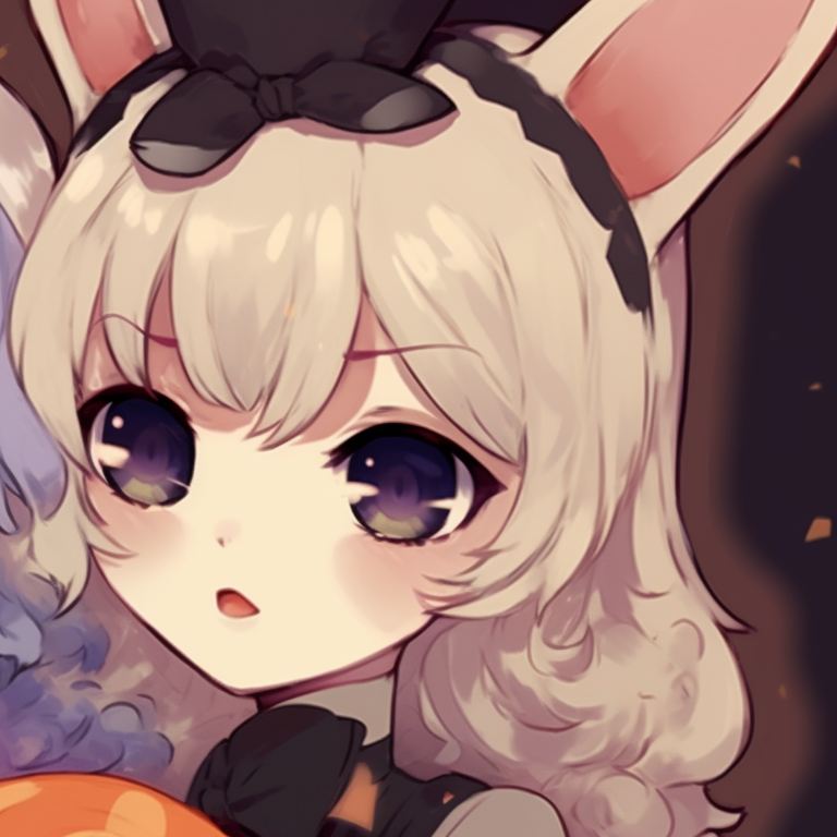 A group of anime characters in matching ghost costumes, soft and playful coloring. halloween inspired cute pfp matching theme pfp for discord.