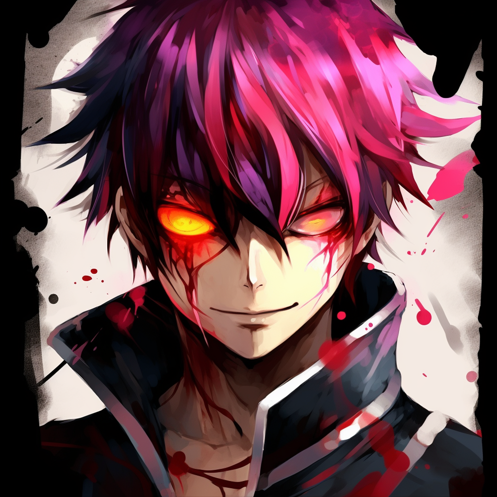 Natsu Dragneel from Fairy Tail in combat mode, strong lines and bright colors. high definition badass anime pfp