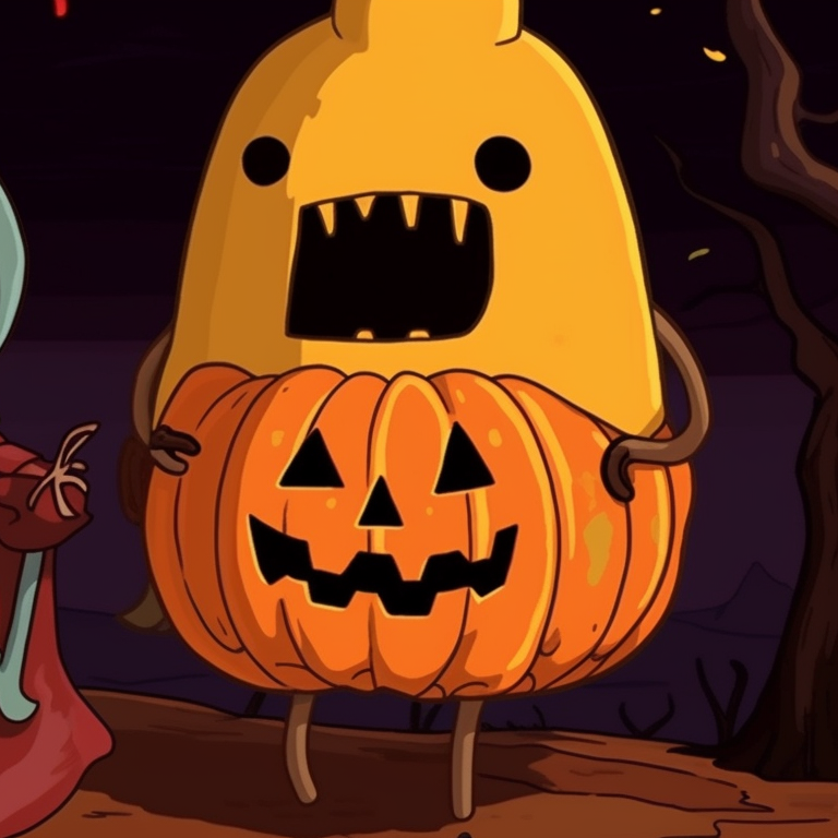 Finn and Marceline both baring fangs, rich blacks and blood red details. adventure time pfp in halloween atmosphere pfp for discord.