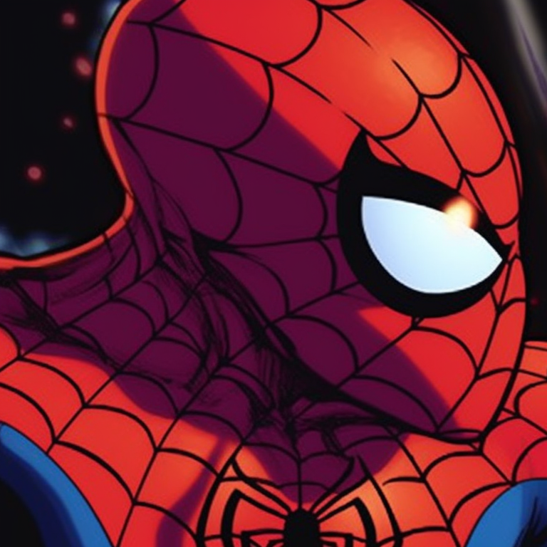 A dramatic silhouetted scene between Spiderman and Sandman with a striking sunset backdrop. spiderman matching pfp comics pfp for discord.