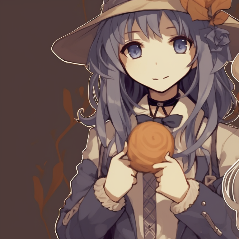 Two characters dressed as pilgrims, soft earth tones and intricate detailing. thanksgiving style halloween matching pfp for duo pfp for discord.