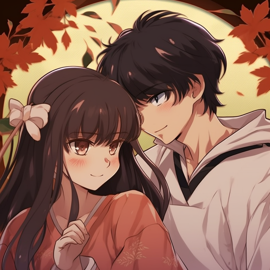 Kagome and Inuyasha staring at each other, detailed facial expressions highlighting intense emotions. matching anime pfp for couples