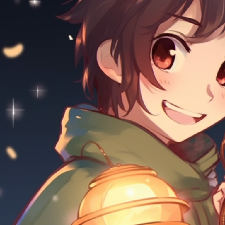 Two characters on a snow-covered path, crisp lines and cool colors, sharing an umbrella. unique matching hu tao christmas pfp pfp for discord.