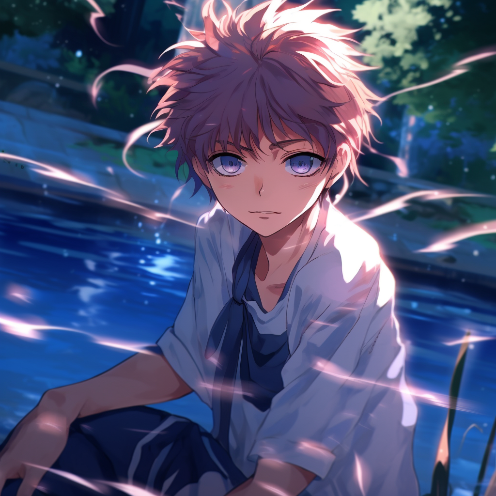 Anime character surrounded by air, pale, soft colors and an expression of freedom. original high quality anime pfp collections