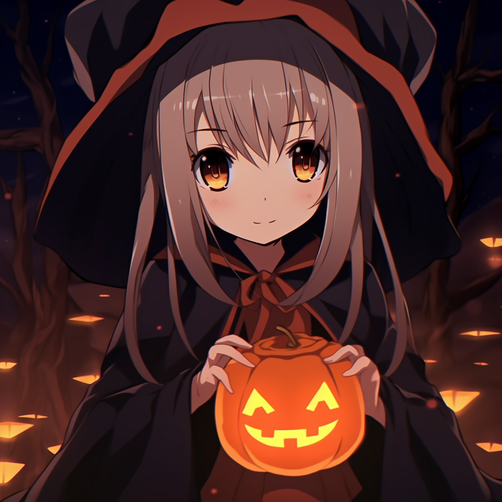 Profile picture of a female anime character styled as a vampire with glowing red eyes and fangs. anime halloween pfp unison