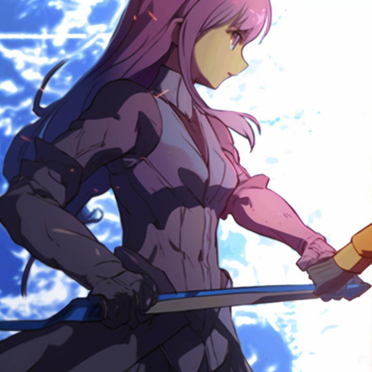 Two characters adorned with futuristic gears, metallic palette and intricate mechanical details. matching pfp gif anime style pfp for discord.