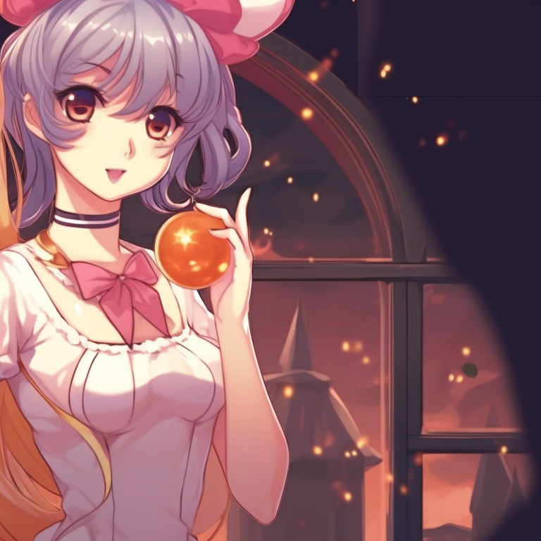 Two characters, vibrant colors and masks, being playful under a moonlit background. sailor moon matching pfp halloween theme ideas pfp for discord.