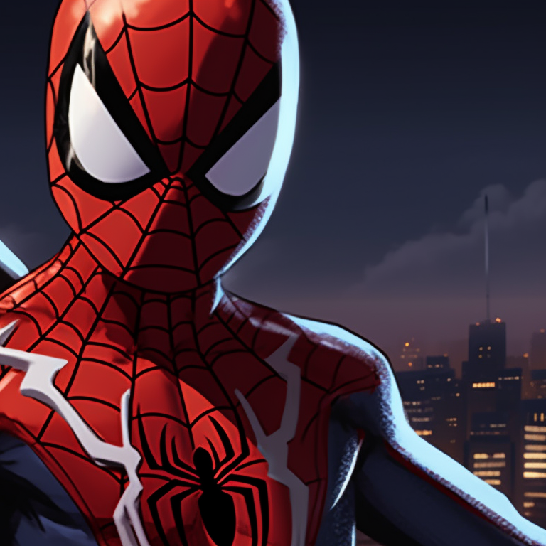 Two Spiderman characters, web-slinging across the cityscape, rendered in bold, dynamic lines. spiderman matching pfp images pfp for discord.