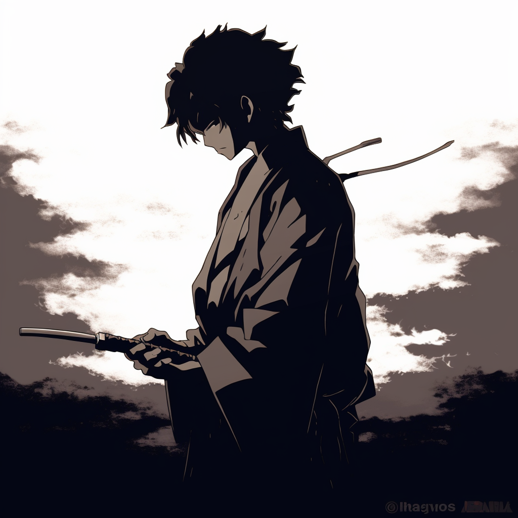 A samurai shrouded in smoke, muted tones and focused lighting. anime gif pfp styles HD, free download