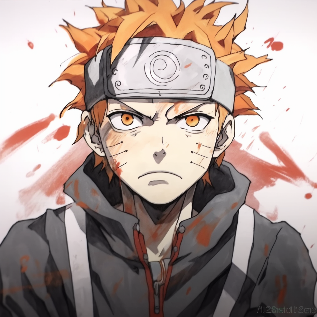 Naruto grinning mischievously, showcasing the character's playful side, with bright colors and exaggerated expressions. humorous non-anime pfps