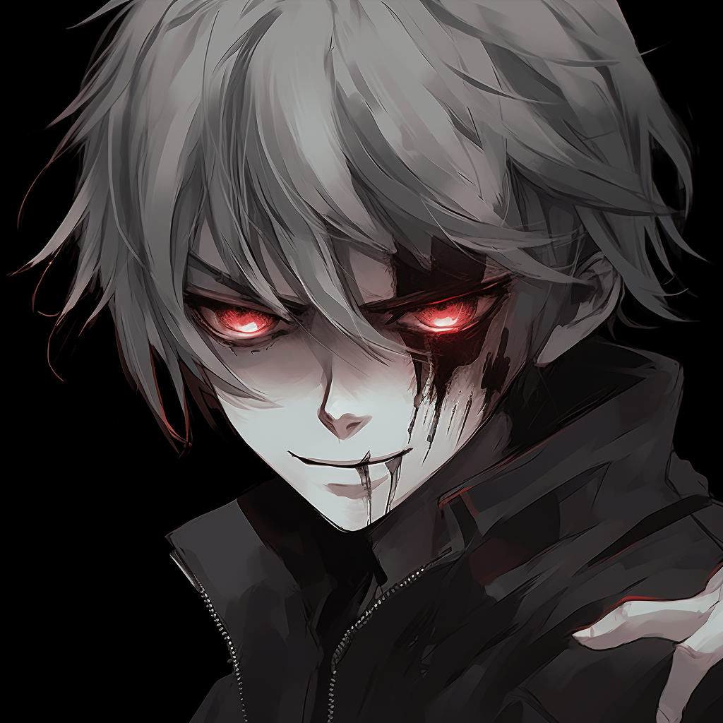 Close-up of Fade's stern look, characterized by detailed linework and sharp features. edgy anime pfp male characters