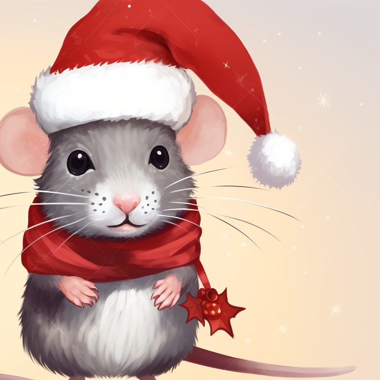 Two characters, holiday sweaters, surrounded by Christmas presents. festive rodent matching christmas rat pfp pfp for discord.