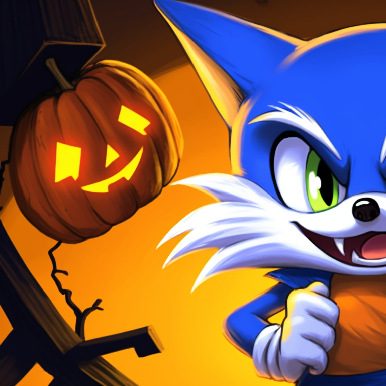 Sonic and Tails, in silhouette against a full moon, contrasting colors. adorable sonic and tails matching pfp for halloween pfp for discord.