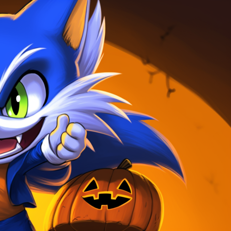 Sonic and Tails, in silhouette against a full moon, contrasting colors. adorable sonic and tails matching pfp for halloween pfp for discord.