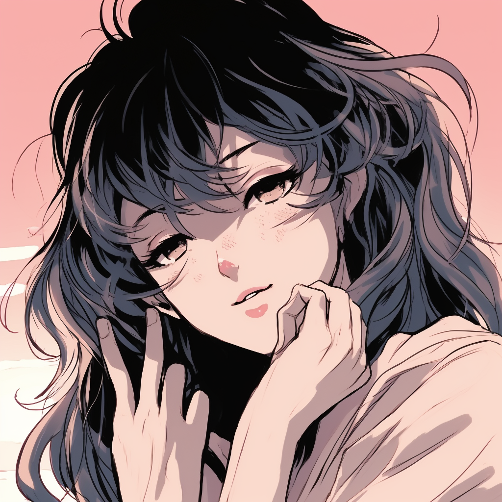 Manga character in a serene pose, elegant outlines with soft colors. aesthetic manga pfp pfp for discord.