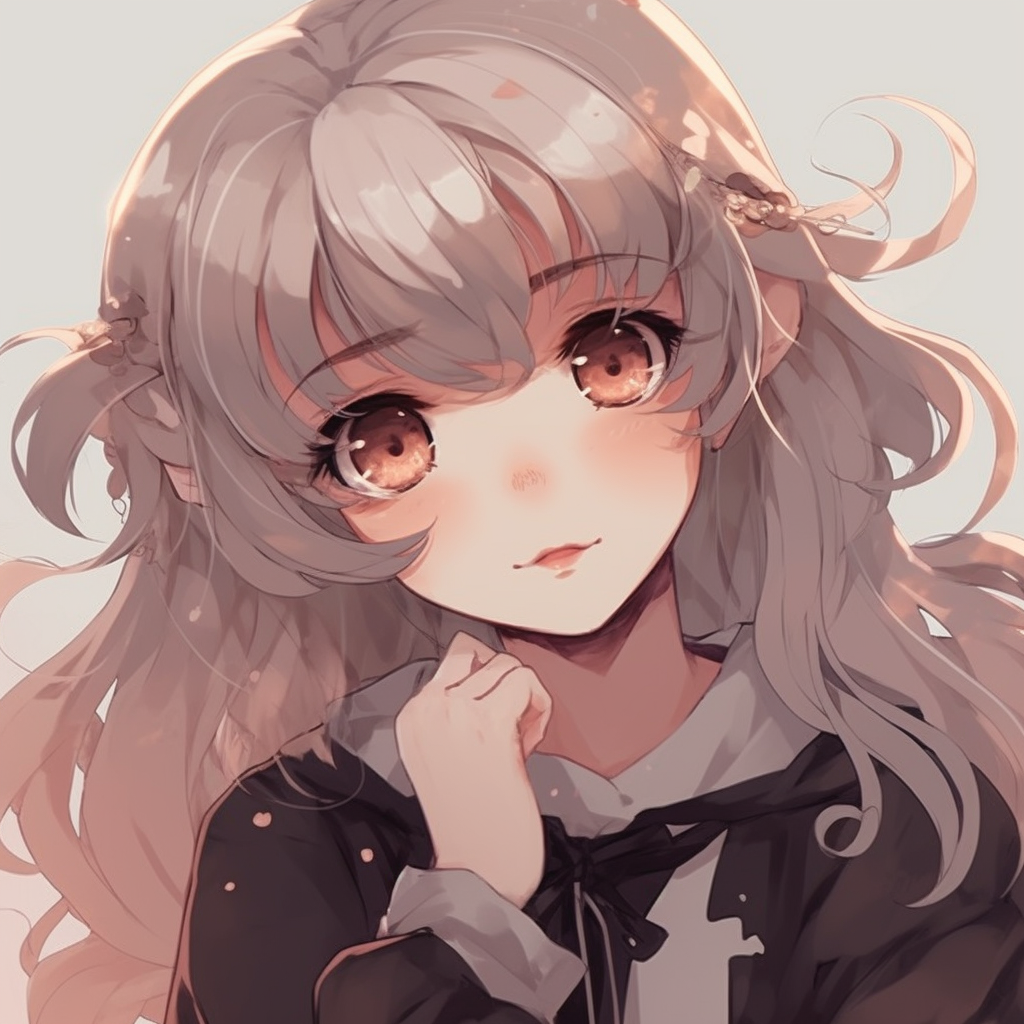 Anime egirl character in pastel tones, employing soft shading techniques and light color hues. trendy egirl anime pfp pfp for discord.