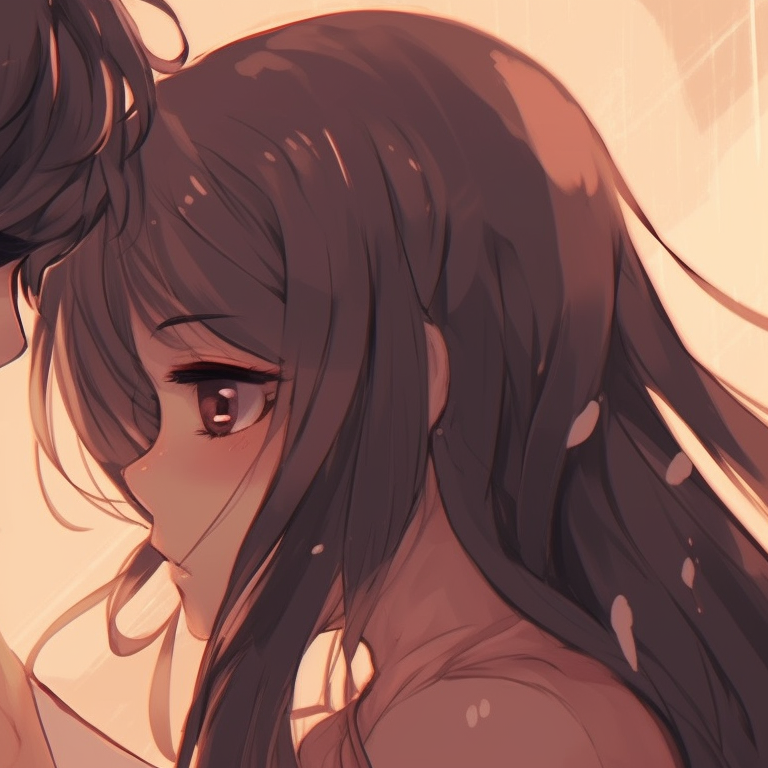 Two characters in perfect harmony, light and dark shades with smooth gradients. best anime matching pfp couple pfp for discord.