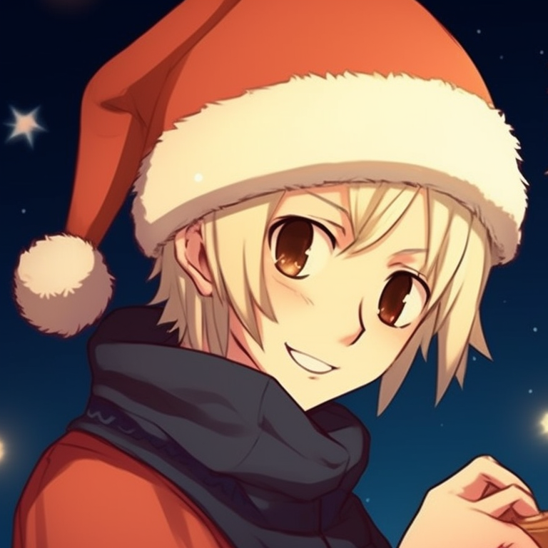 Sakura and Ino laughing together, wearing Christmas scarves and hats. stylish naruto pfp for christmas matching pfp for discord.