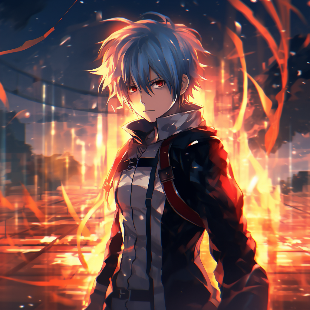Profile picture of Todoroki featuring his dual powers of fire and ice in a dynamic pose aesthetic 4k anime pfp