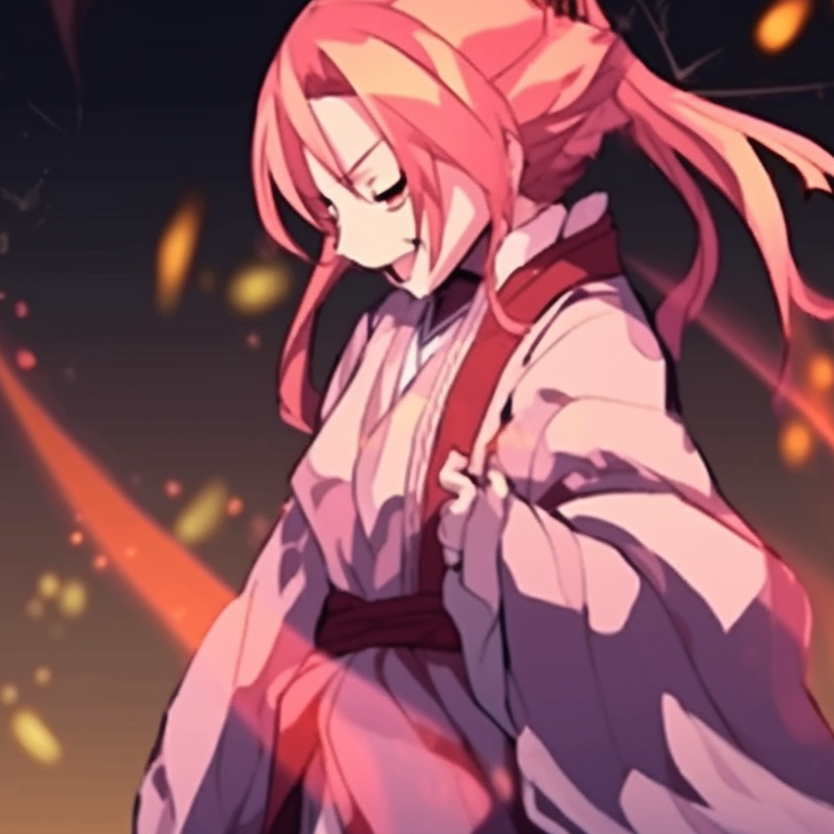 Characters side-by-side, earthy tones and determined looks. charming demon slayer matching pfp set pfp for discord.