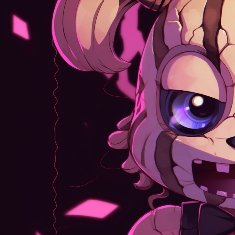 Two characters, security guard and animatronic, harsh lighting and intense atmosphere. unique combinations for fnaf matching pfp pfp for discord.
