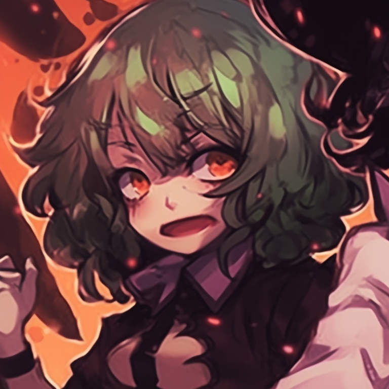 Close-up of two characters, deep shadows and muted color tones, mysterious aura. mha matching pfp halloween theme party designs pfp for discord.