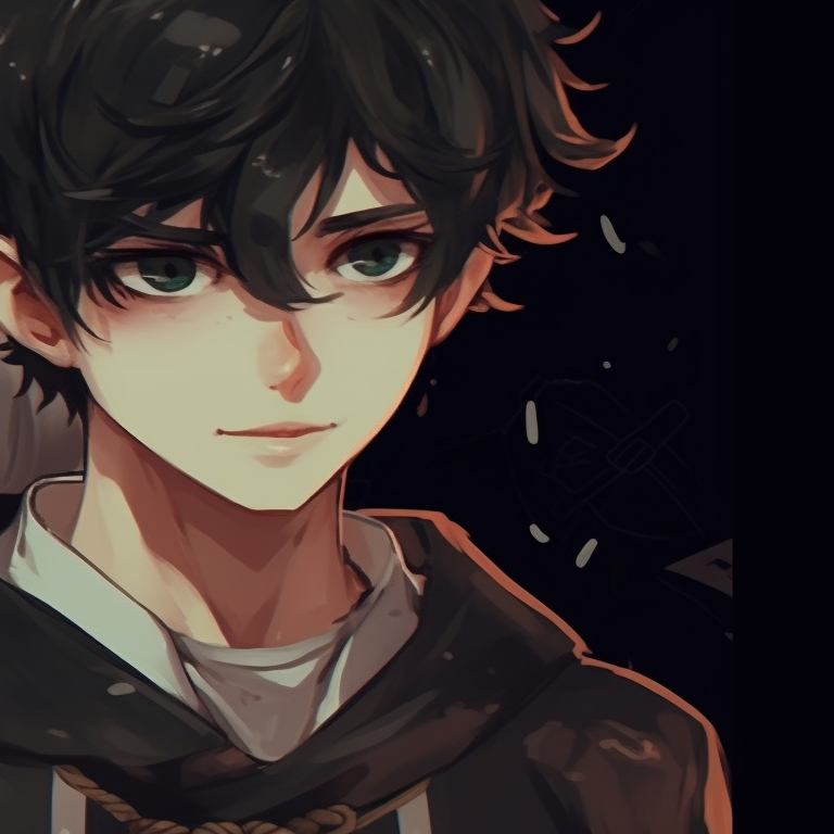 Two characters mirrored in water, muted colors, and splotched effect rendering. boy-girl matching pfp pfp for discord.