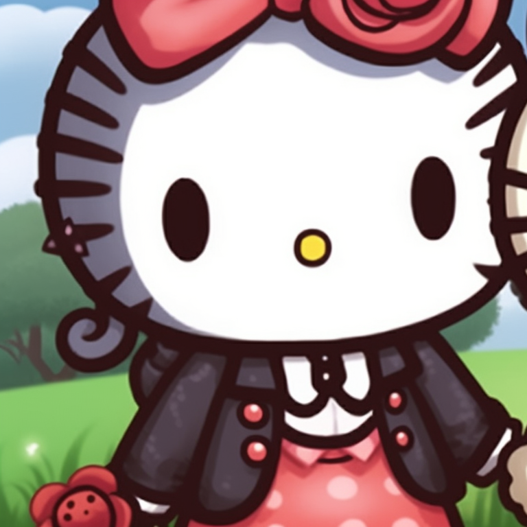 Hello Kitty and a friend sleeping, in a dreamy atmosphere, with moonlight and starry elements in the background, painted in soft nocturnal tones. hello kitty and friends matching pfp pfp for discord.