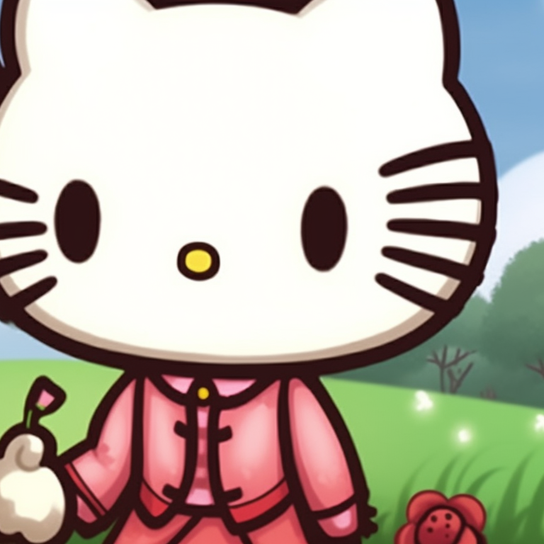 Hello Kitty and a friend sleeping, in a dreamy atmosphere, with moonlight and starry elements in the background, painted in soft nocturnal tones. hello kitty and friends matching pfp pfp for discord.