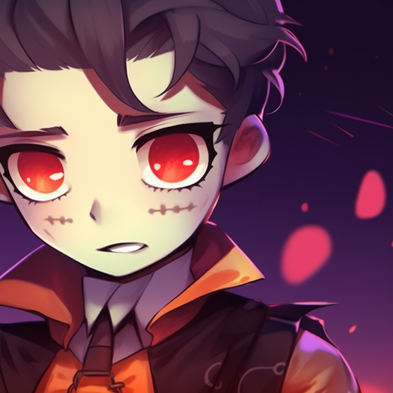 Pair of characters, portraying vampires, in contrasting dark and pastel tones, exchanging knowing smiles. cute halloween matching pfp with classic monsters pfp for discord.