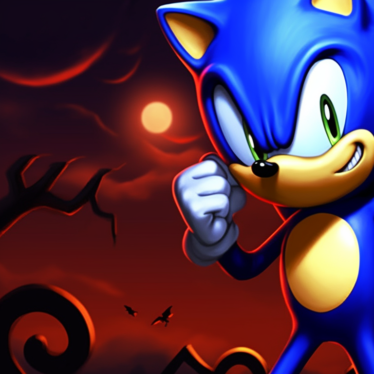 Sonic and Tails sprinting from frightful shadows, with a dynamic, fast-paced style. matching sonic and tails halloween pfp pfp for discord.