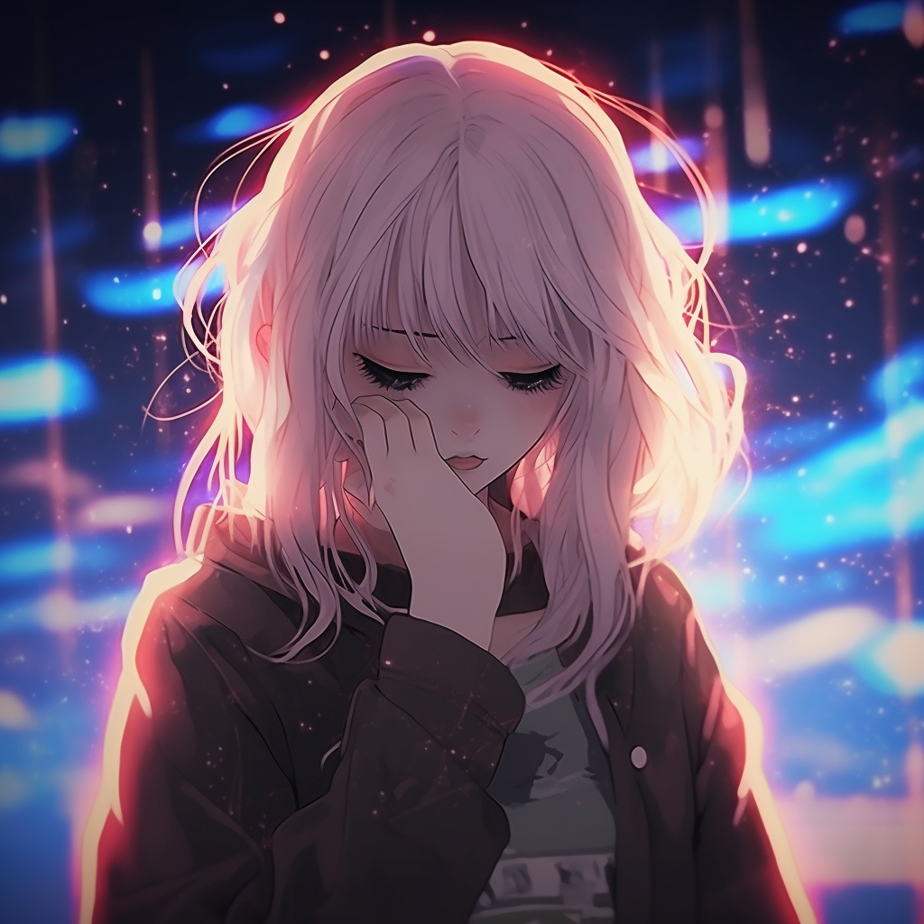 A luminescent anime portrait with dreamy color gradient and soft glow. creative anime aesthetic pfp ideas