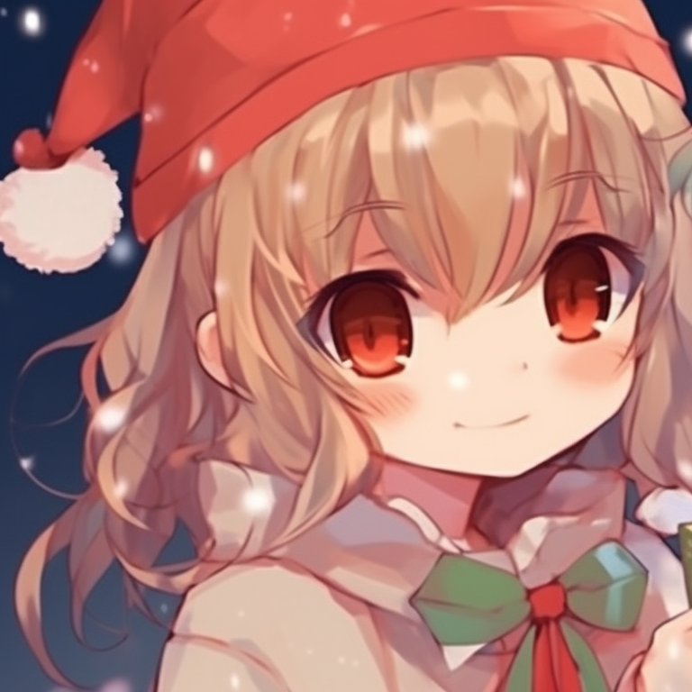 Two anime sisters, wrapped in scarves, amidst a winter scenery. cutest matching christmas anime pfp girls pfp for discord.