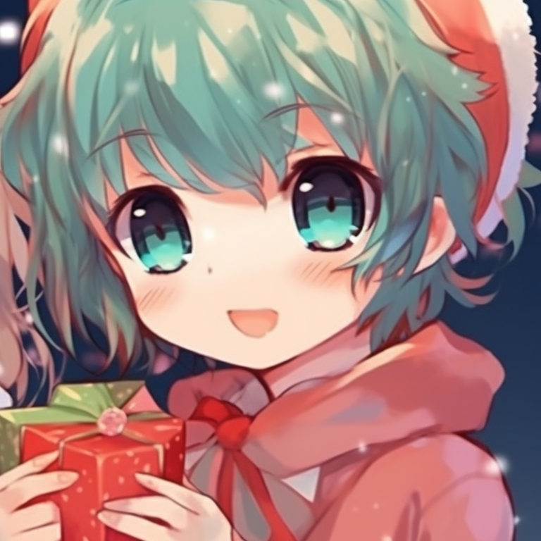 Two anime sisters, wrapped in scarves, amidst a winter scenery. cutest matching christmas anime pfp girls pfp for discord.