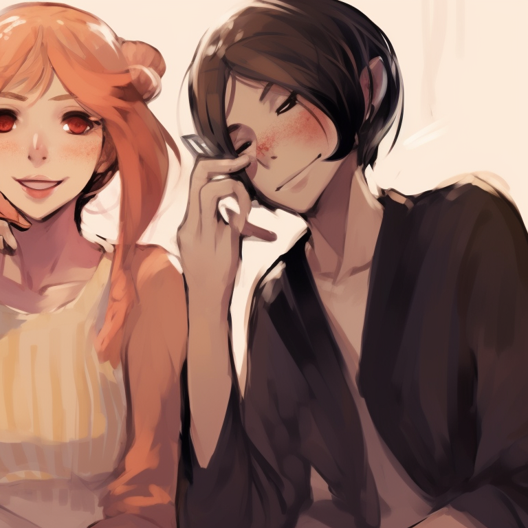 Three characters under a starry sky, celestial details and cool, soothing colors. unique matching trio pfp ideas pfp for discord.