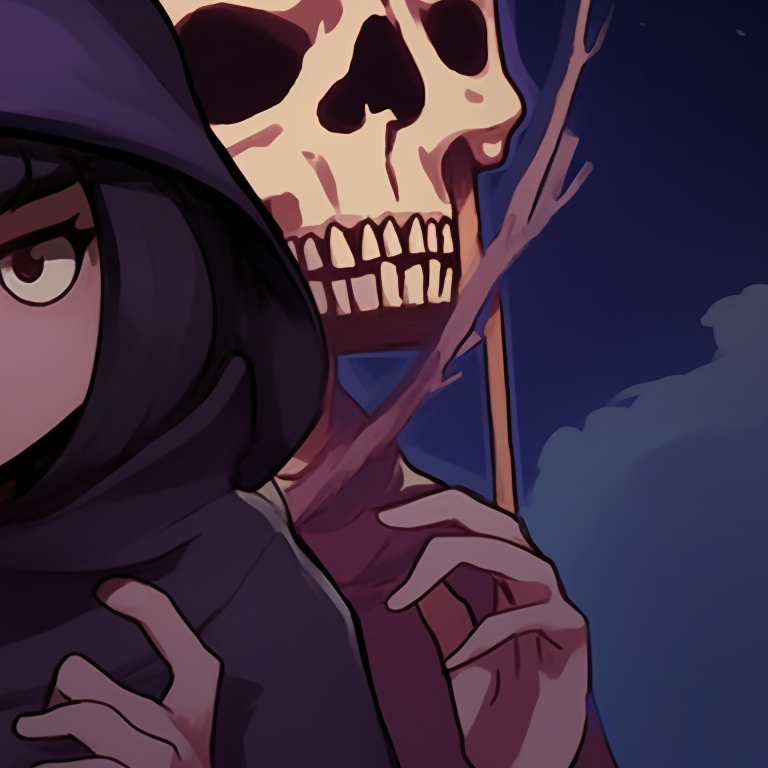 Two specter characters in regal attire, pastel colors, and the ethereal aesthetic underlining their shared longing. sad and spooky matching halloween pfps pfp for discord.