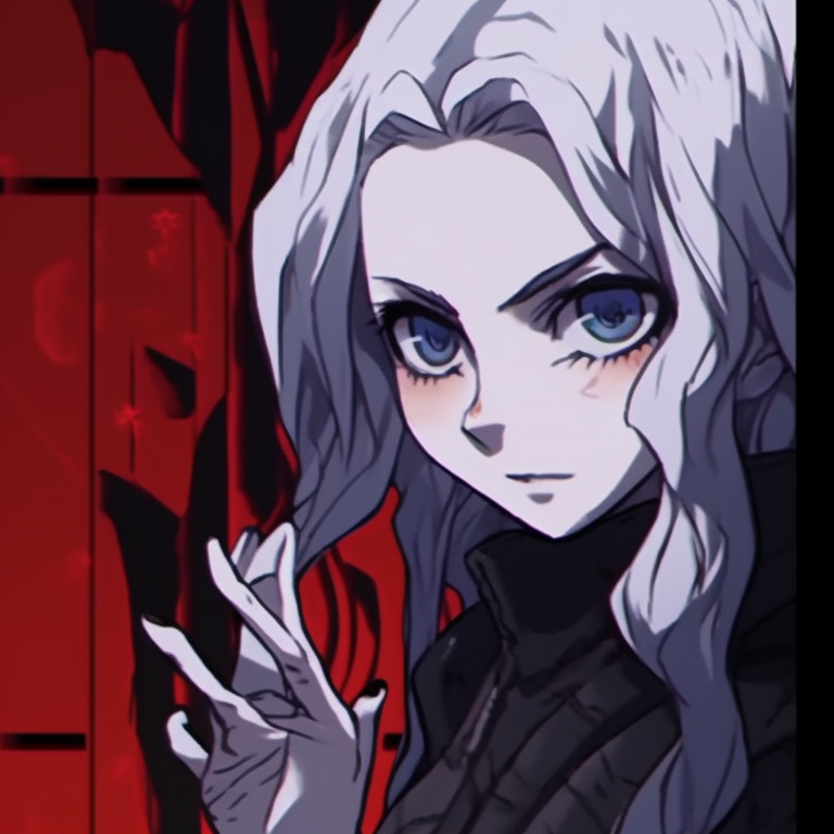 Two characters, one character dressed as a vampire and the other as prey, depicted in stark monochromes. tokyo revengers matching pfp halloween theme shopping ideas pfp for discord.