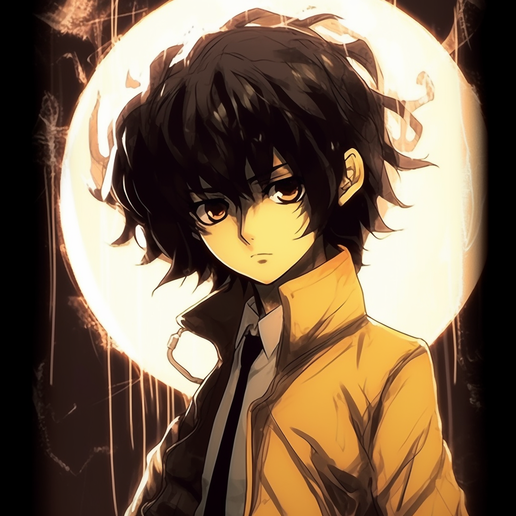 Spike Spiegel with a cool expression, sleek lines and strong contrast. charming y2k anime pfp