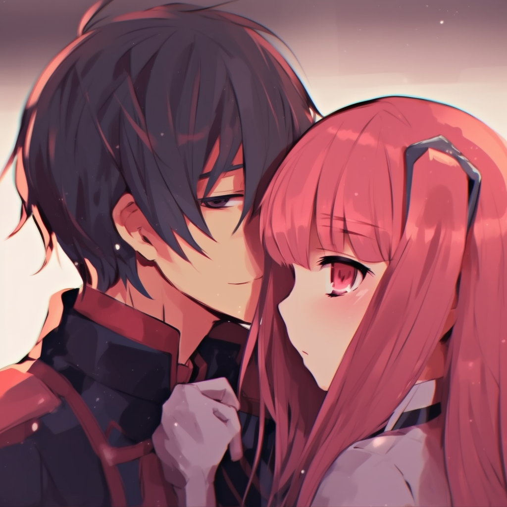 Hiro lighting a candle with Zero Two beside him, soft lighting and intricate details in the background. anime matching pfp couple ideas