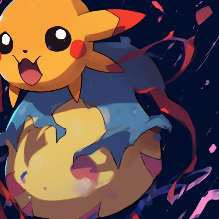 Two characters in a gym battle, bold lines and vivid colors. iconic pokemon matching pfp pfp for discord.