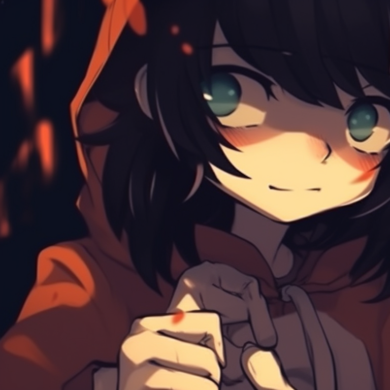 Characters sitting together, pumpkin decor and twilight sky, cartoonish style. perfect halloween matching pfp ideas pfp for discord.