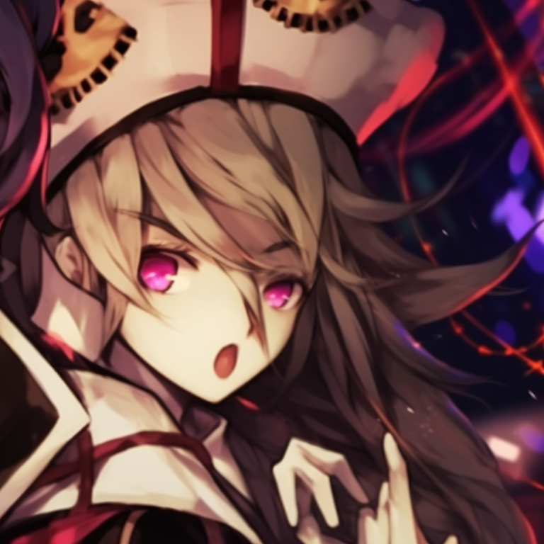 Two Danganronpa characters under a Halloween moon, with shadowy figures in the background creating a sense of mystery. themed danganronpa matching pfp pfp for discord.