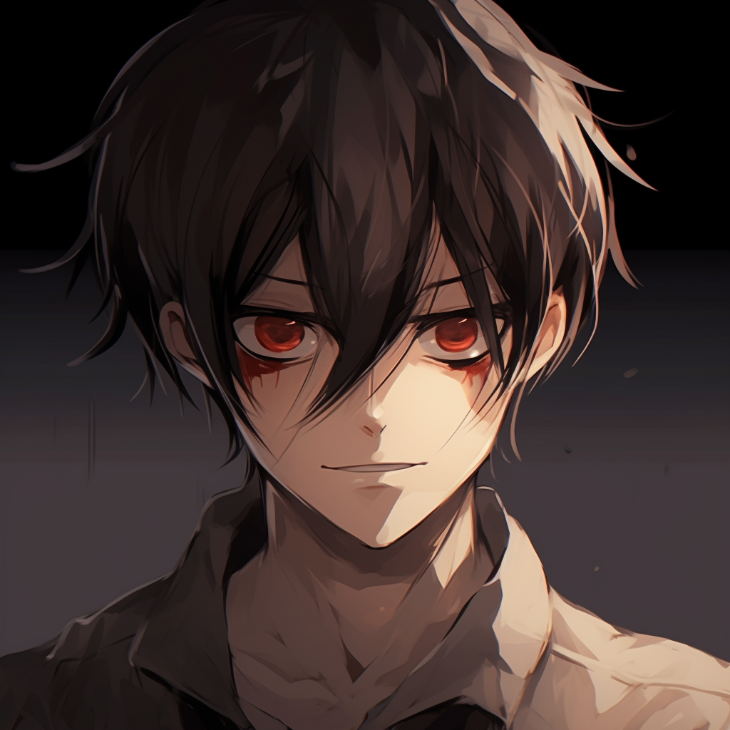 Close-up on Eren's face, showing high detail and sharp contrast. anime guy pfp in popular series pfp for discord.