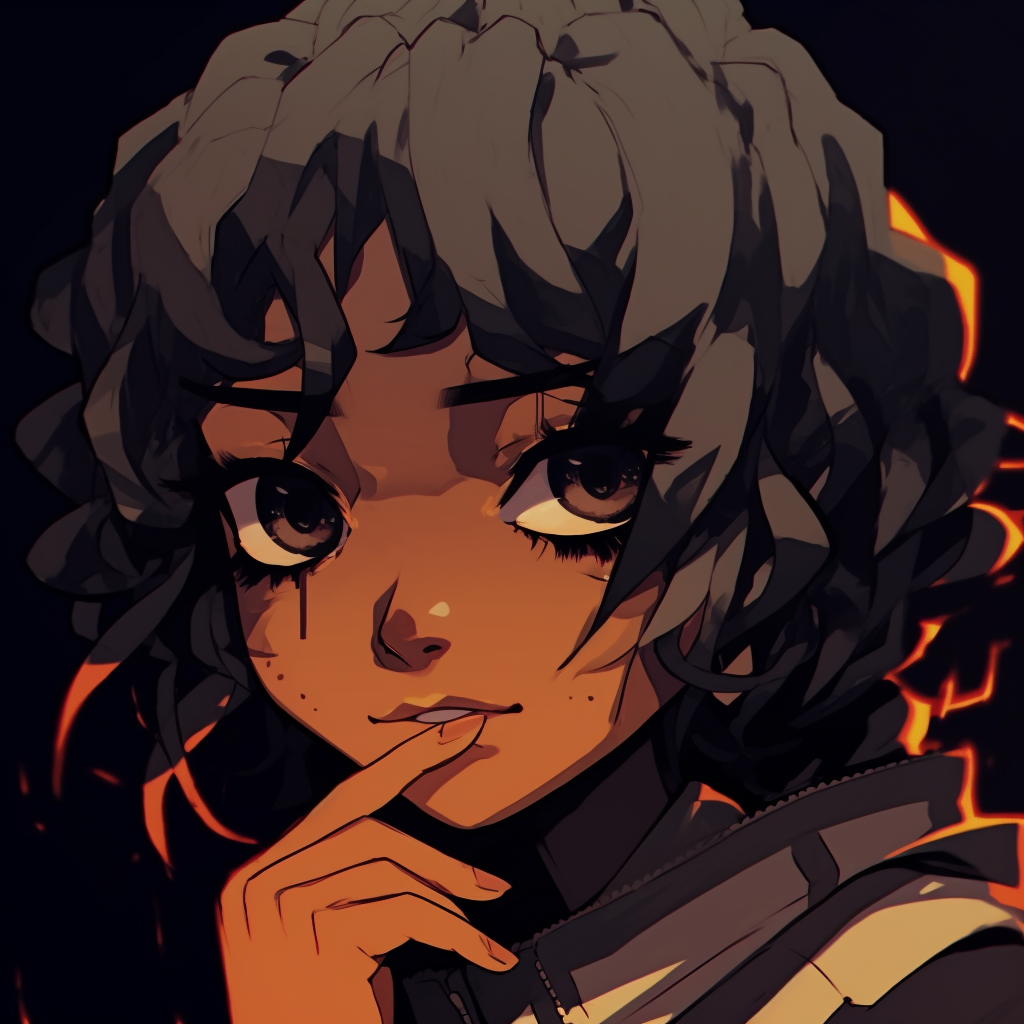 Black anime character in traditional attire, image showcases intricate designs and a rich color palette. black anime pfp stylesHD, free download