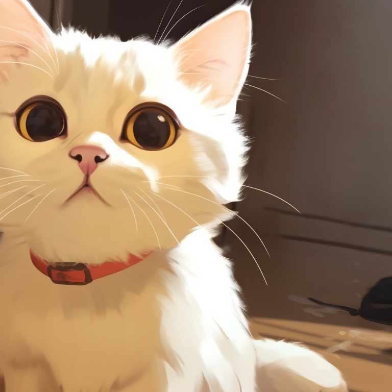 Two cat characters cuddling, soft colors and a cozy atmosphere depicted. cute cat matching pfp pfp for discord.