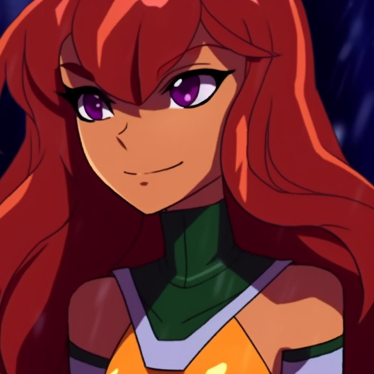 Robin and Starfire depicted in youthful cartoon style, hints of romance in their gaze. robin and starfire matching pfp in cartoons pfp for discord.