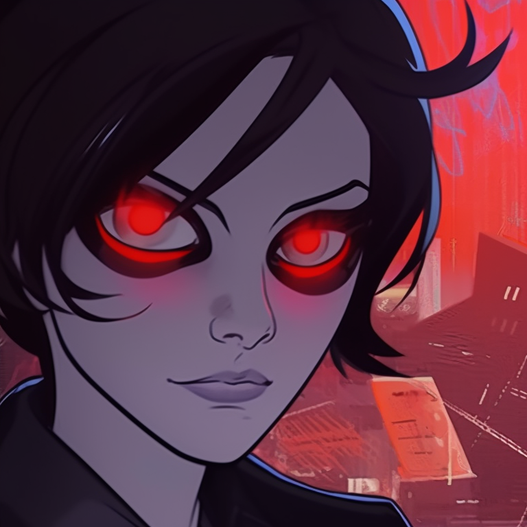 Miles and Gwen, illustrated with bold lines and bright colors, looking at each other while unmasking. artistic miles and gwen matching pfp pfp for discord.