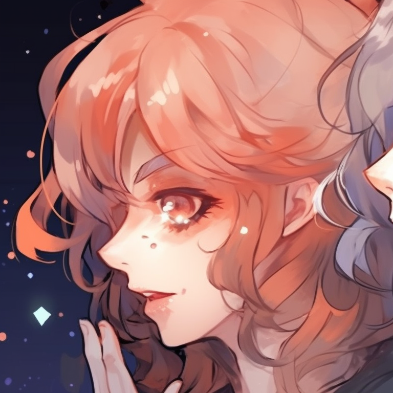 Two samurai characters, brushstroke effects and cool palette, weapons crossed. anime pfp matching with unique style pfp for discord.