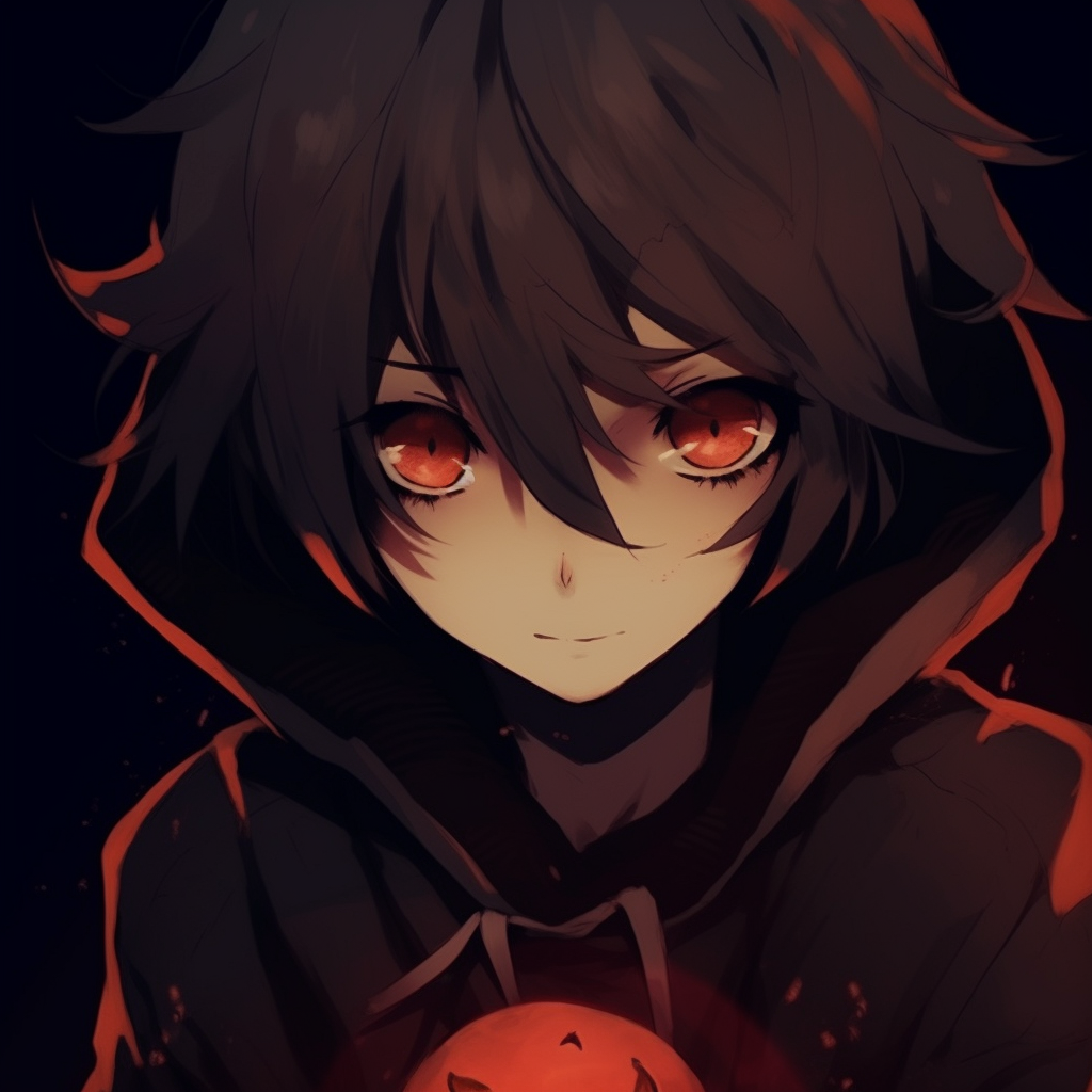 Anime vampire with lavish attire, intricate details and richer colors. anime halloween pfp style